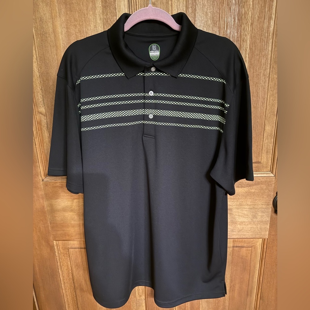 PGA Tour‎ Pro Series NWOT Black and Green Men's Polo Shirt XL